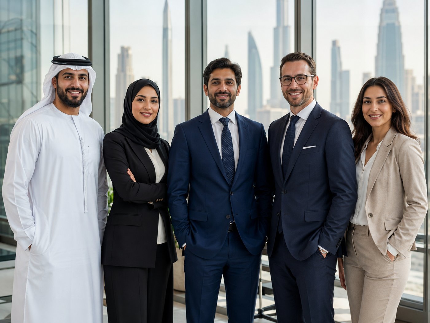 Diverse white-collar professionals sourced by Oars Management